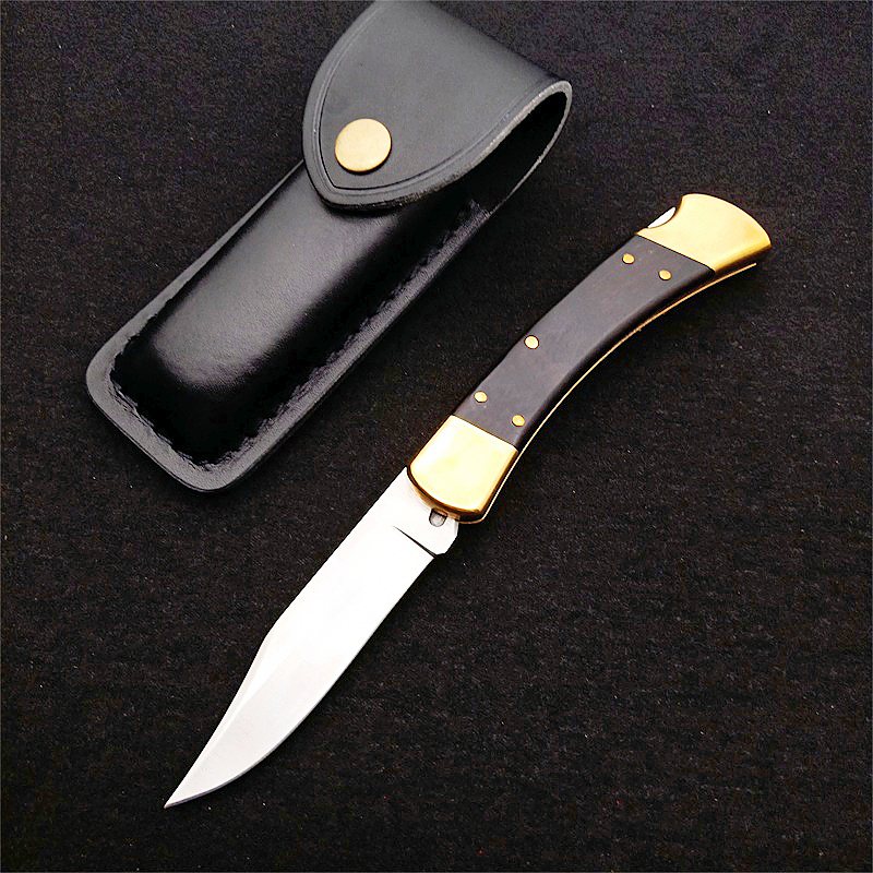 Hoogwaardige klassieke 110 Auto tactisch vouwmes 440c Satijnen mes ebbenhout met messing hoofdhandgreep EDC Pocket Knives