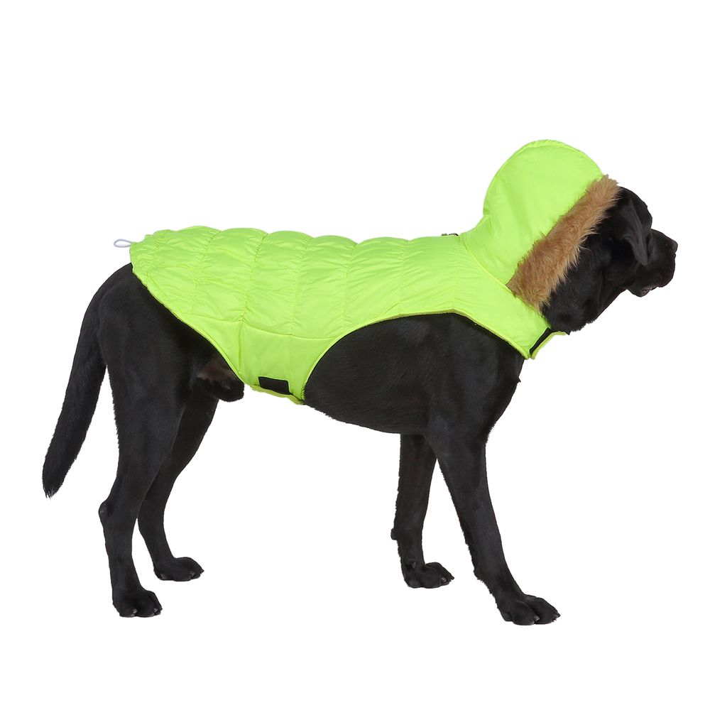 Jaqueta com capuz para cães, casacos de inverno para cães quentes ao ar livre, roupas para cães Jaqueta leve à prova d'água para cães de estimação para clima frio Colete para cães, verde