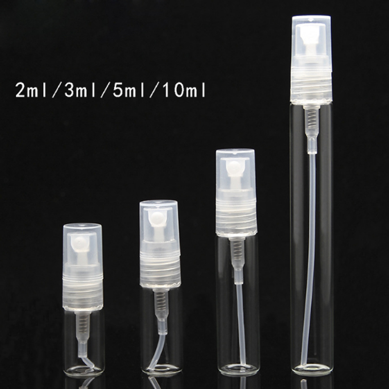 2 ml 3 ml 5 ml 10 ml Mini Empty Transparent Glass Perfume Sample Spray Bottle Atomizer