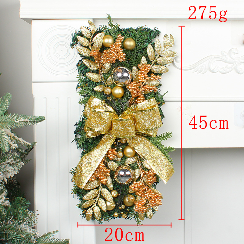 Decorações de Natal Guirlanda de Natal para porta da frente de Natal, janelas, escadas, guirlandas de 16 polegadas, acabamento de escada, decoração de férias de Natal