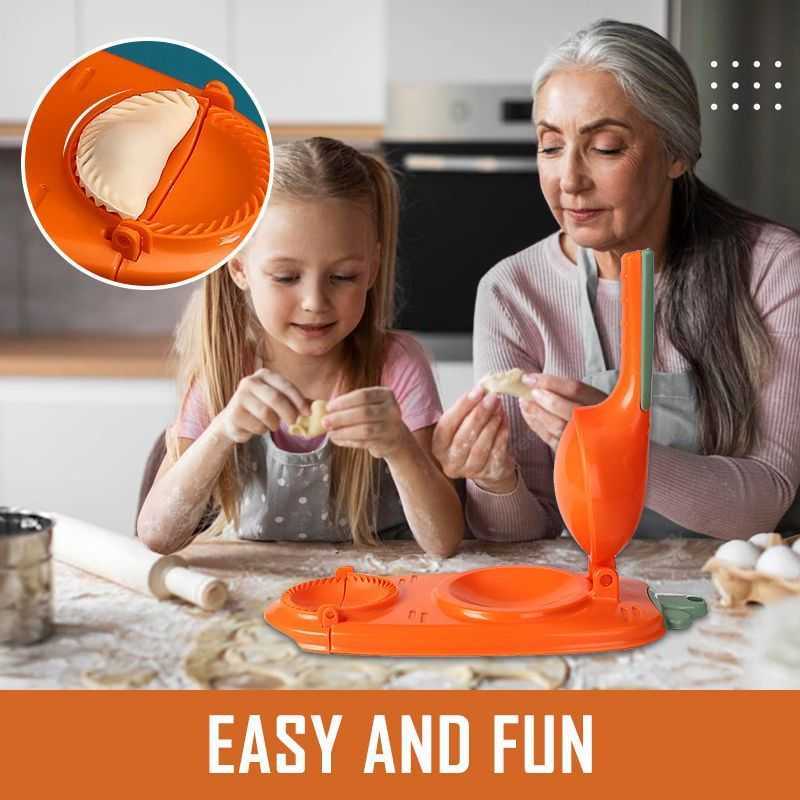 New 2 in 1 Manual Dumpling Maker Presser Dough Wrapper Mould Flour Empanada Bun Pelmeni Mold Kitchen Baking Dumpling Tool Accessorie