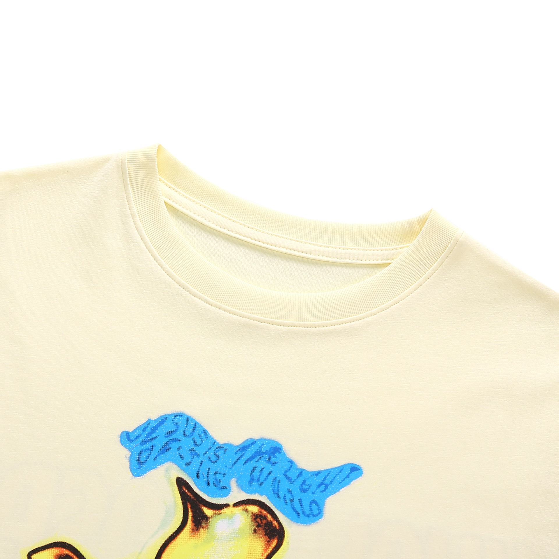 Оптовая новая абрикосовая распущенная печать поперечной буквы вымыта изношенная хлопковая винтажная модная футболка