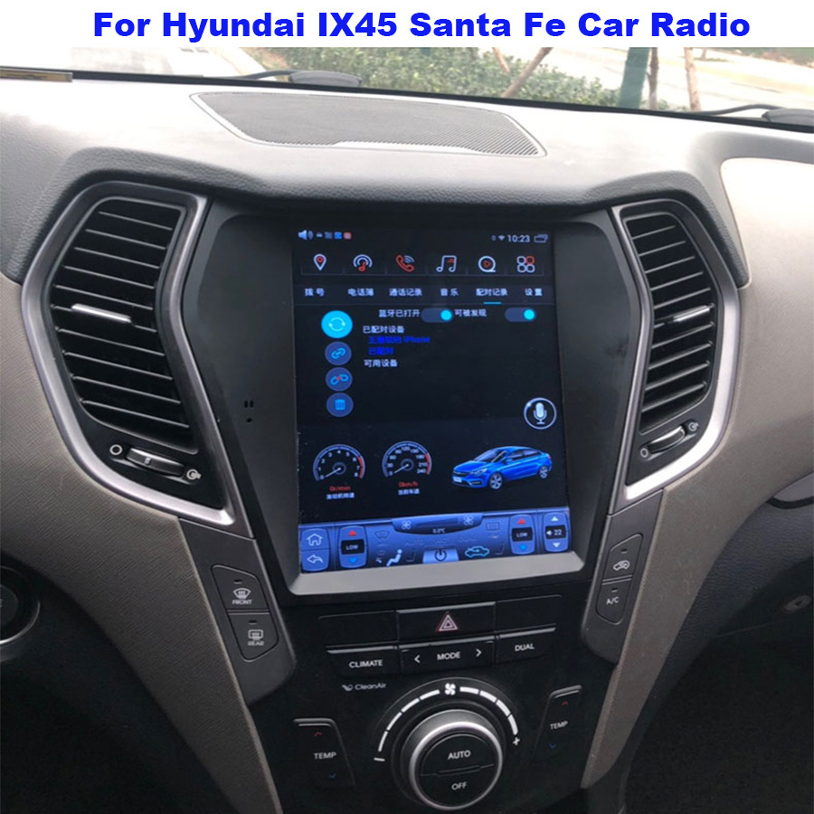 10.4 '' Tesla Style Vertical HD Écran Voiture dvd Android 11 GPS Navigation pour Hyundai IX45/Santa FE Unité Principale De Voiture Stéréo Auto Carplay