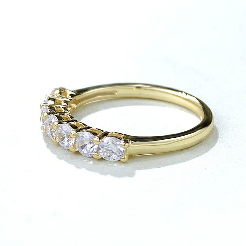 14K Gold Eternity Moissanite Diamond Ring Real 925 Sterling Silver Party Wedding Band Ringen voor Vrouwen Mannen Engagement Sieraden