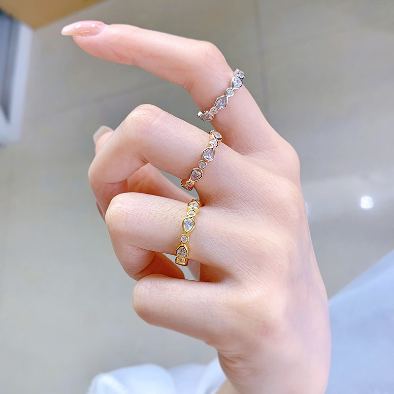 Eternity Lab Diamond Ring 100% Real 925 스털링 실버 파티 웨딩 밴드 rings 여성 신부 약속 보석 선물