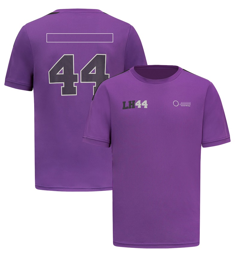 2023 F1チームユニフォームカジュアルな通気性クイックドライニングTシャツ短袖丸い首No.44ドライバーのユニフォームプラスサイズカスタムレーシングスーツ
