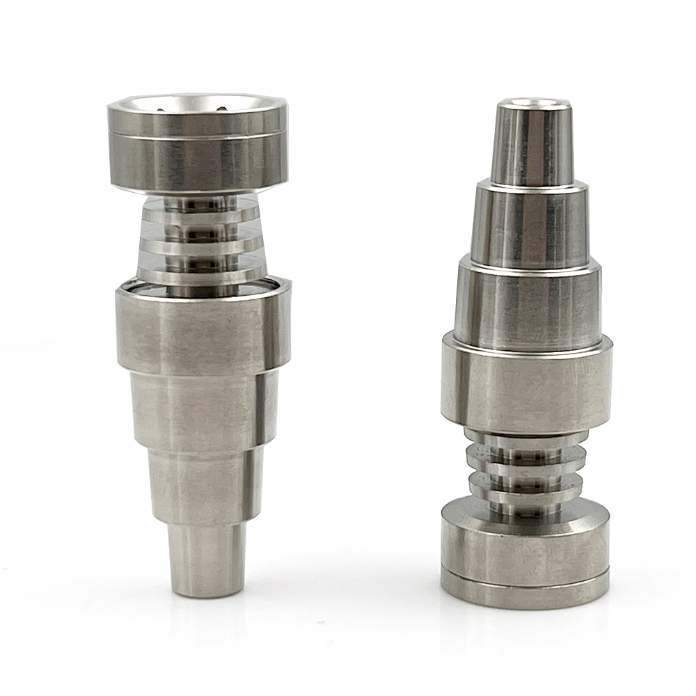 Chiodo in titanio Domeless 6 IN 1 Giunto 10mm 14mm 18mm Vite a doppia funzione GR2 Tubi dell'acqua Dab Rigs Strumenti cera