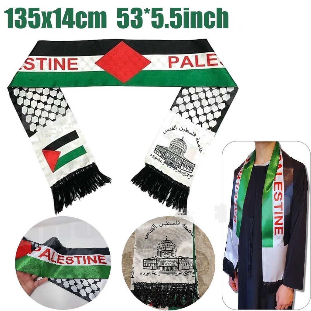 ZK20 14*130 écharpe palestinienne couleur Ding bavoir drapeau palestinien ruban suspendu cou décoration