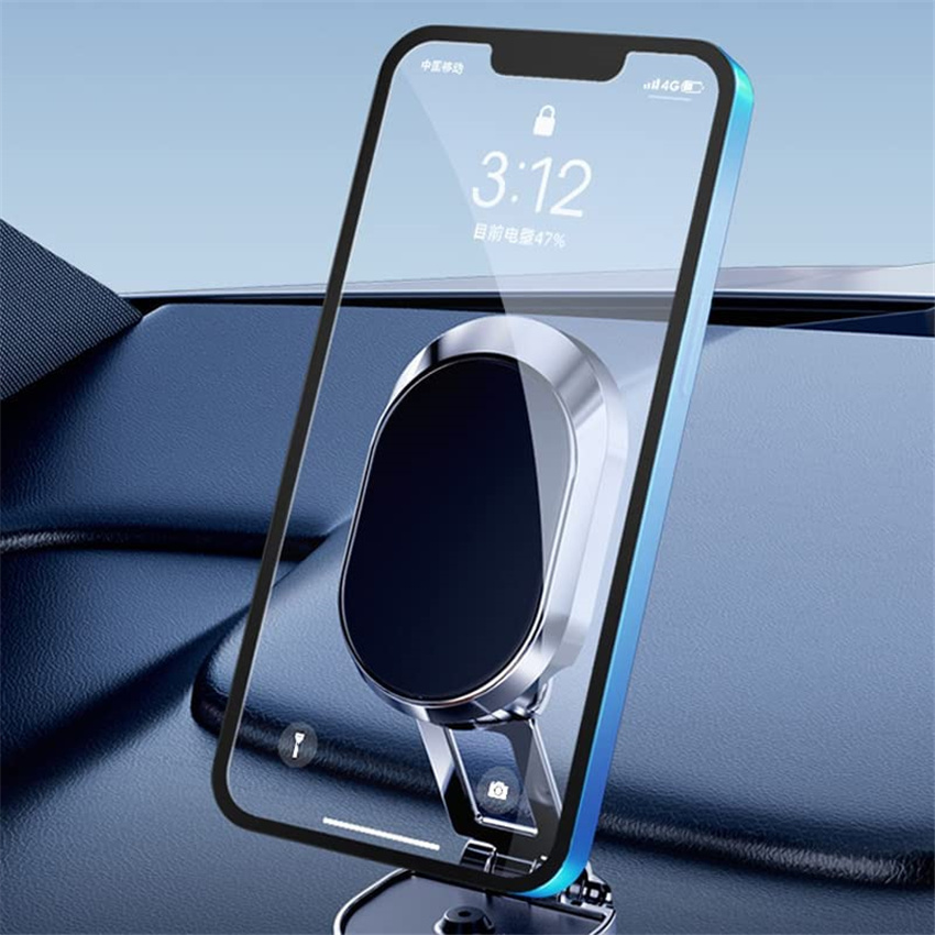 2023 Supporto telefono magnetico auto Magnete Smartphone Supporto cellulare GPS iPhone 14 13 12 Pro Max Xiaomi Mi Huawei Samsung LG Supporto telefono pieghevole auto magnetico in metallo