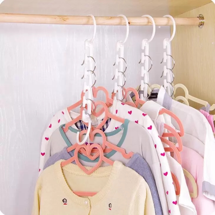 3D Space Saving Hanger Magic Clothes Hanger with Hook Closet Organizer Home Tool