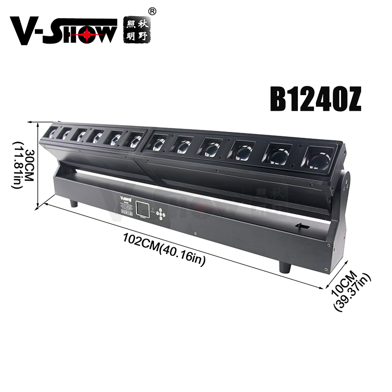 V-show 12*40W RGBW 4in1 LED barre lumineuse mobile avec faisceau Zoom lavage pour événements DJ concerts spectacles