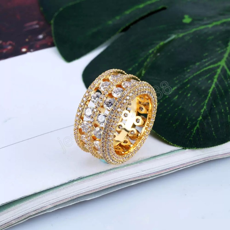 Mens Gold Rings Luxury Designer Hip Hop Jewelry Iced Out Diamond Ring for Men Engagement Wedding Love Finger Ring Women