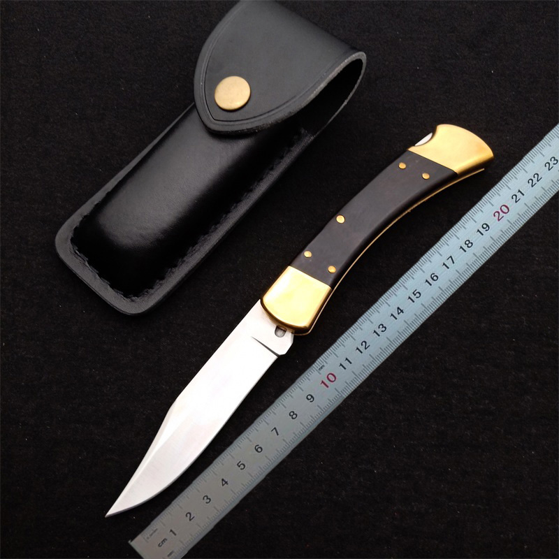 Hoogwaardige klassieke 110 Auto tactisch vouwmes 440c Satijnen mes ebbenhout met messing hoofdhandgreep EDC Pocket Knives