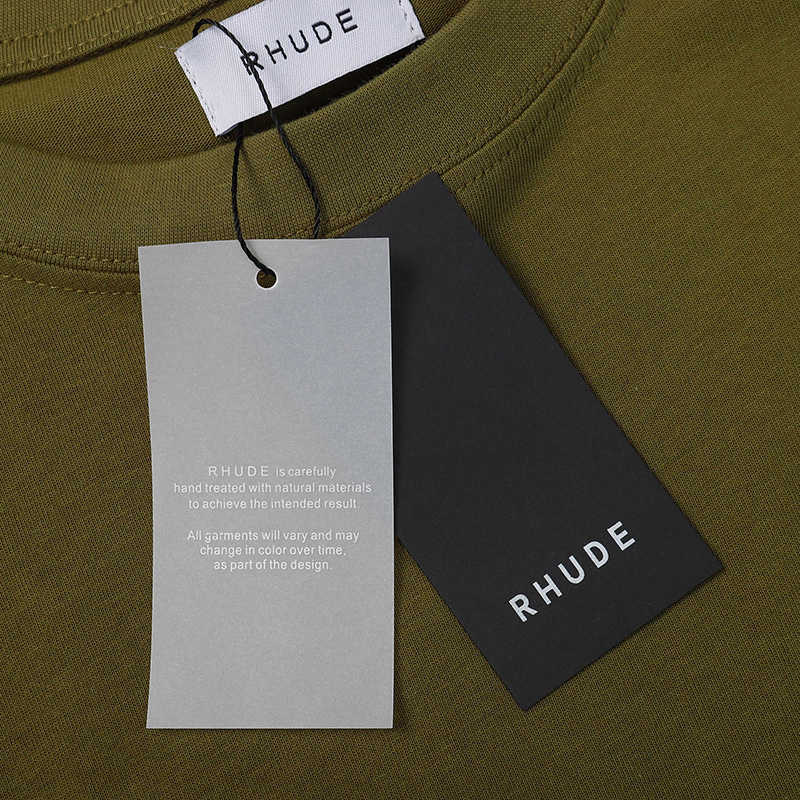 T-shirts voor heren Star Print Classic Rhude T-shirt Green Zwart Wit hoogwaardige hiphop oversized tee rhude korte mouw inside tags