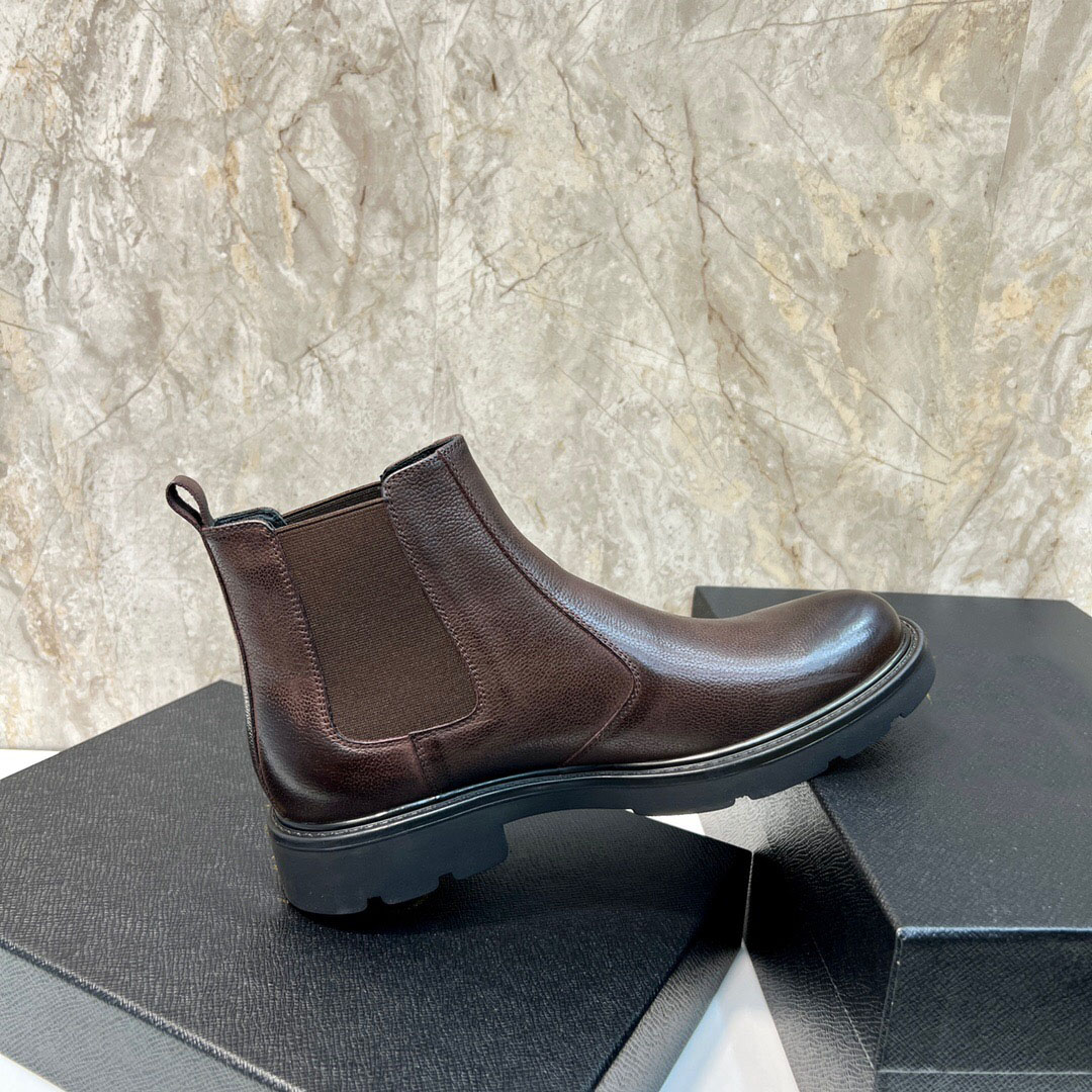 Botines para hombre, botas de moto con plataforma de diseñador de marca a la moda, botas Martin impermeables de cuero genuino para hombre, talla 38-45