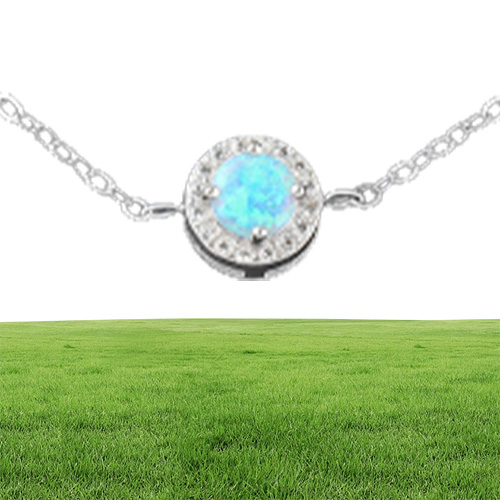 Högkvalitativ 925 Sterling Silver Anklet Handmade Blue Synthetic Opal Jewellry Armelets China Low S Jewleries Whole253H8093972