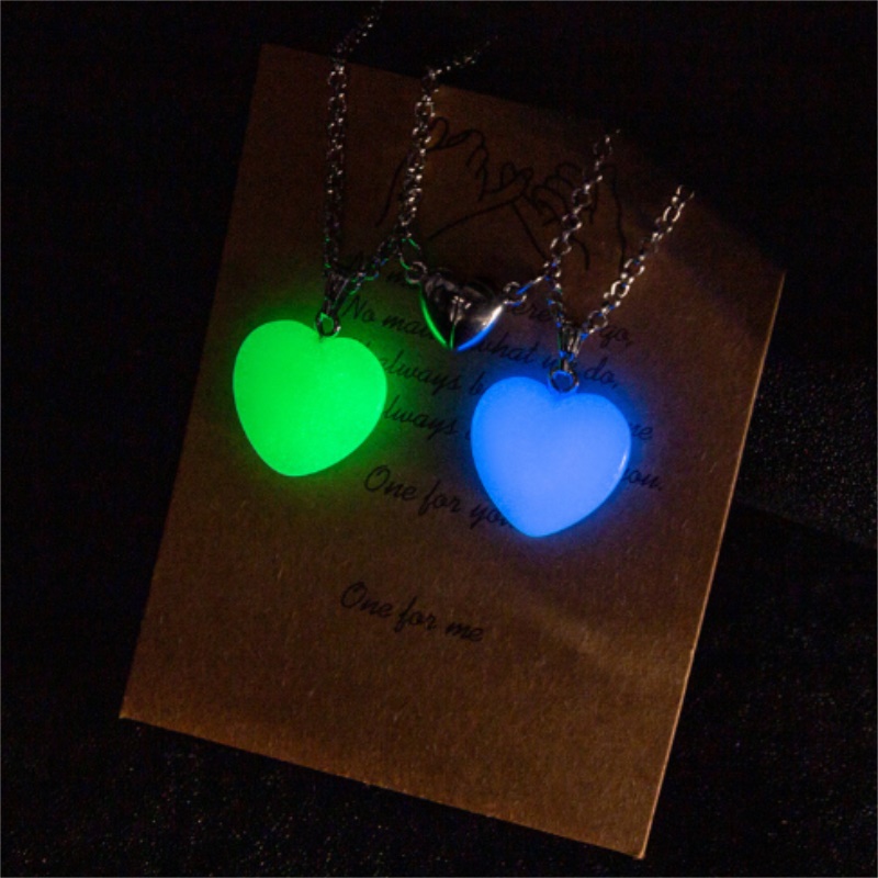 Pendant Necklaces New luminous hexagram pendant necklace natural stone heart pendant couple magnetic necklace accessories