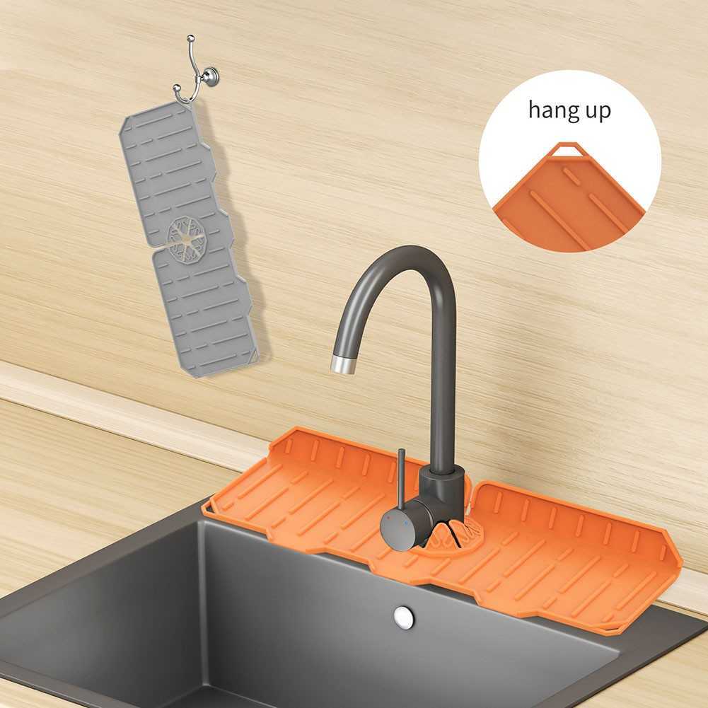 New Kitchen Silicone Faucet Mat Flower Sink Splash Pad Drain Pad Bathroom Countertop Protector Quick Dry Tray