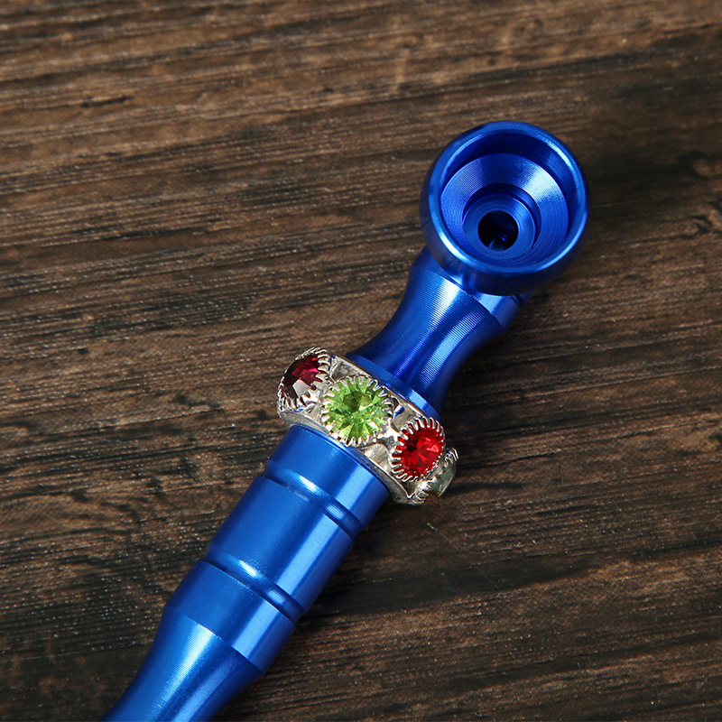 Smoking Pipe Aluminum alloy pipe with diamond multi-color smoke rod metal smoke set