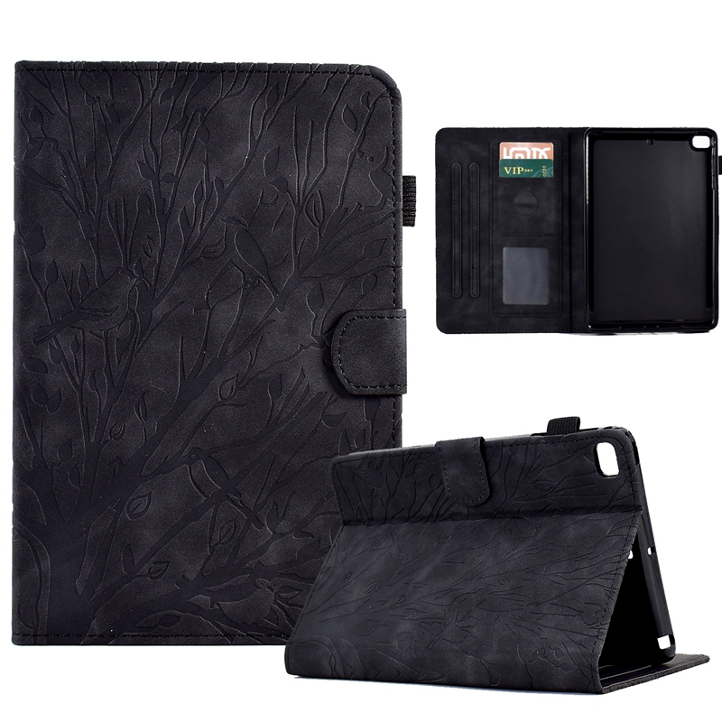 Fortune Tree Leather Wallet Tablett Falls för iPad 10.9 2022 Pro 11 Air4 Air5 10.9 10.5 10.2 10.5 tum Air Air2 2 9,7 tum Lucky Bird Fashion ID -kortplats Slot Holder Book Pouch