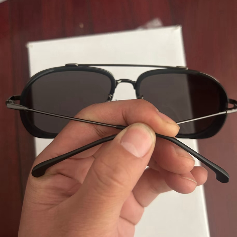 Yeni mat siyah metal çerçeve kedi göz güneş gözlükleri 60mm lens klasik yuvarlak erkek kadınlar yüksek kaliteli vintage sürüş uv400 güneş gözlükleri oculos kutu