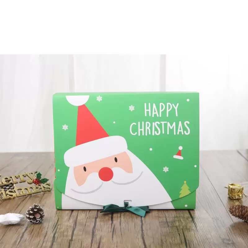 Involucri natalizi Scatola regalo di carta Cartone animato Babbo Natale Scatole confezioni regalo Scatola di bomboniere feste di Natale Borsa caramelle bambini Forniture feste di Natale