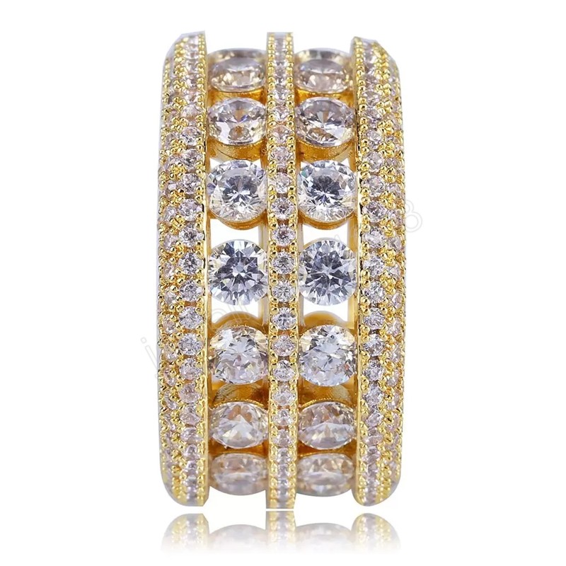 Mens Gold Rings Luxury Designer Hip Hop Jewelry Iced Out Diamond Ring for Men Engagement Wedding Love Finger Ring Women