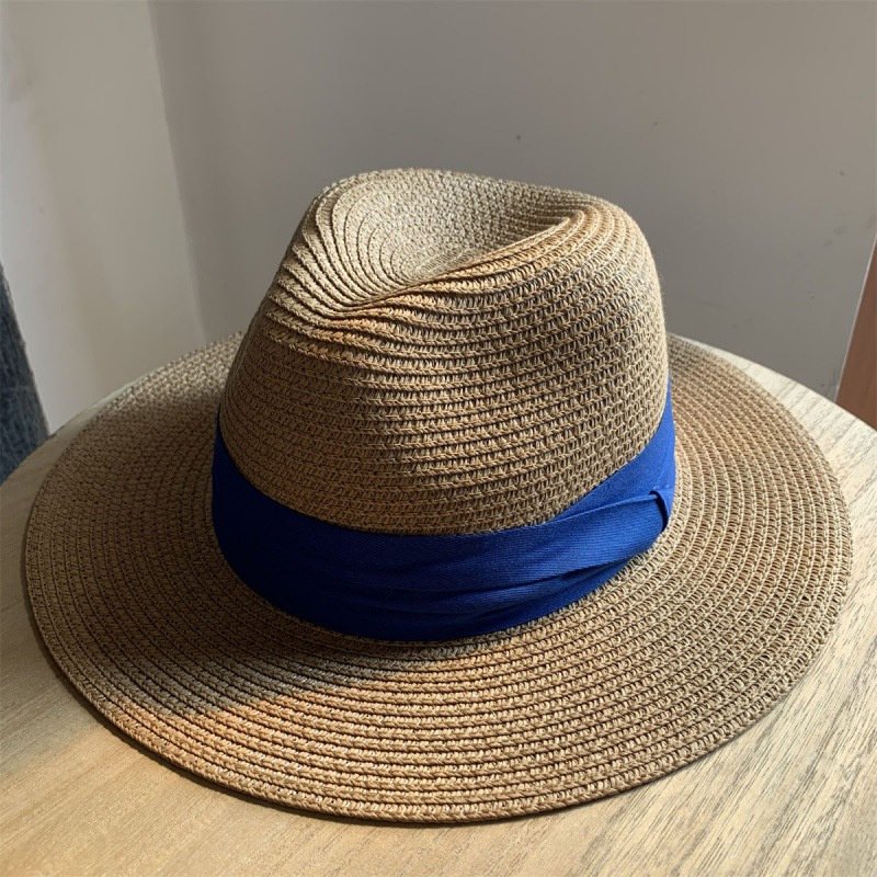 Vintage kahve çadır şapka erkek Panama şapkaları kadınlar yaz güneş kremi tatil saman şapka İngiliz Top şapka plaj güneşlik fedora şapka