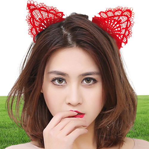 MLJY Sexy Lace headwear Cat Ears Headband For Women Girls Hairband Multicolor Hair Hoop Hair Accessories lot9083142