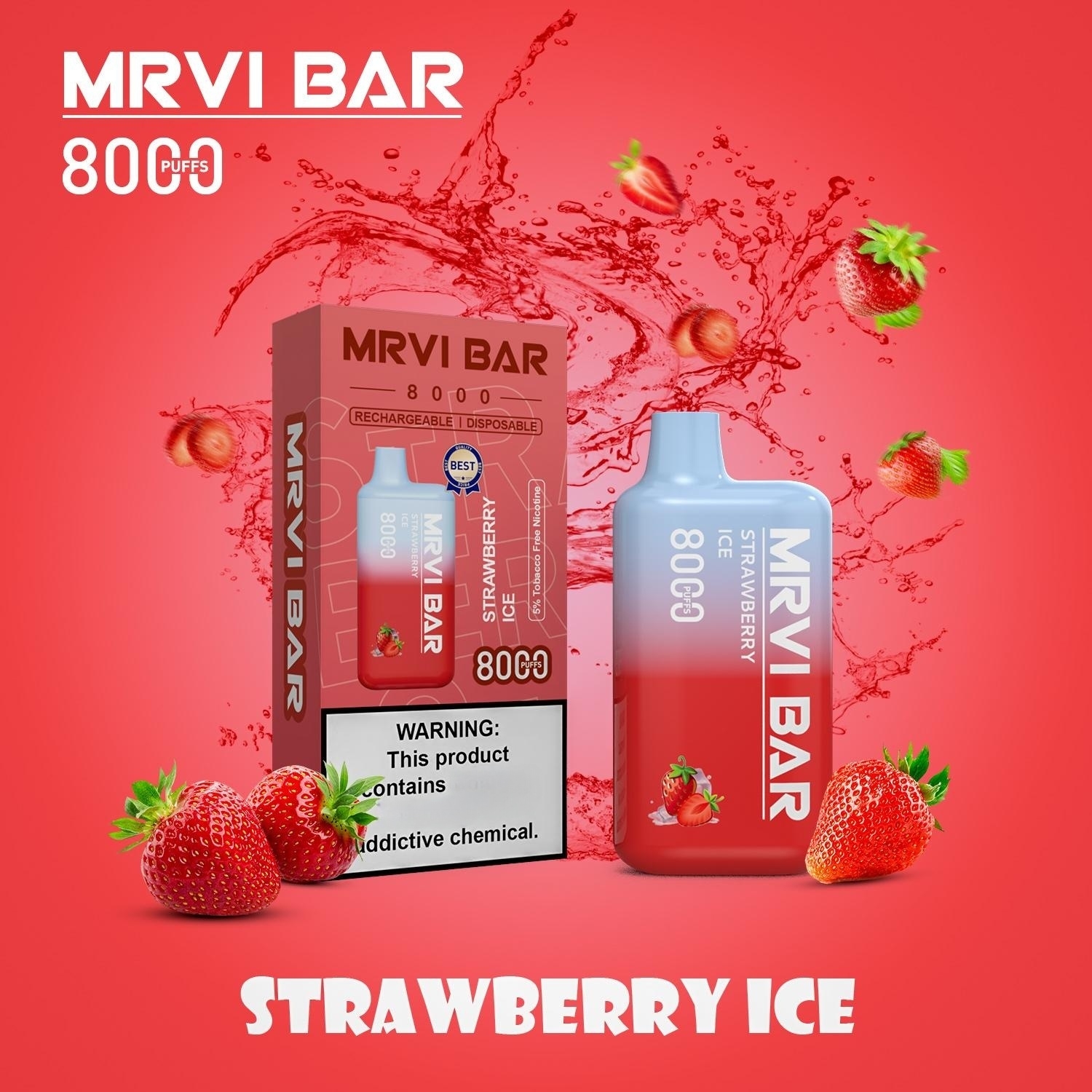 Original MRVI 8000 Puffs Vape E Cigarettes Vape 15ml Mesh Coil 650mAh Battery 0% 2% 3% 5% Rechargeable Electronic Cigs No Leaking 9k Puff in Canada