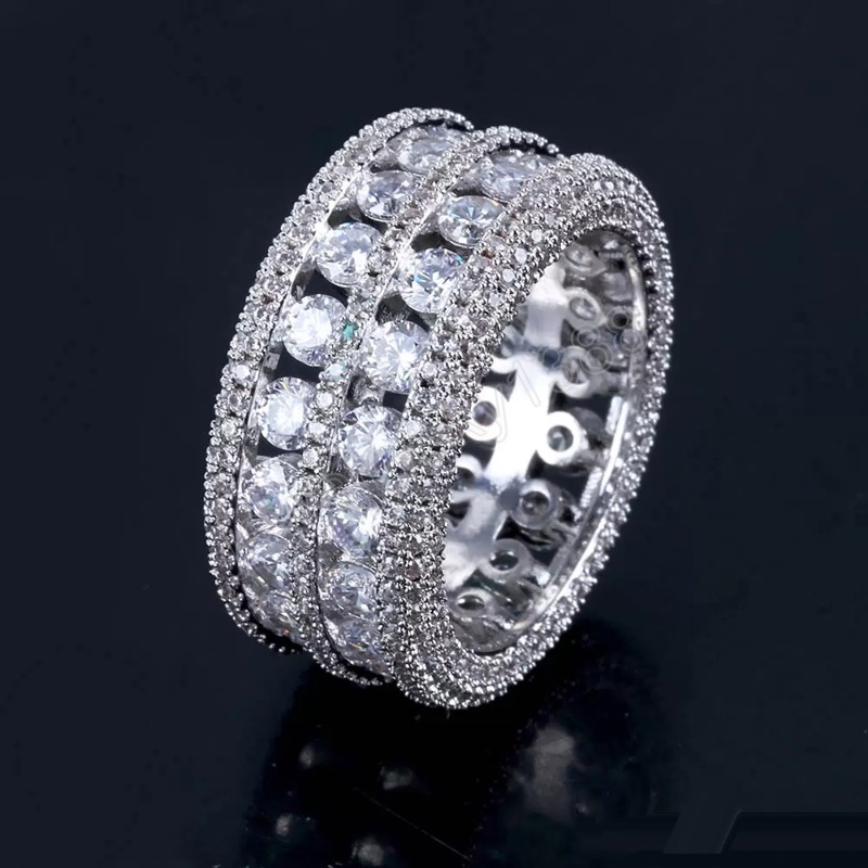 Mens Gold Rings Luxury Designer Hip Hop Jewelry Iced Out Diamond Ring for Men Engagement Wedding Love Finger Ring Women