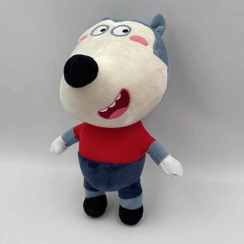 Manufacturers wholesale 2-color 30cm Wolfoo plush toys cartoon film television peripheral dolls for children's gifts