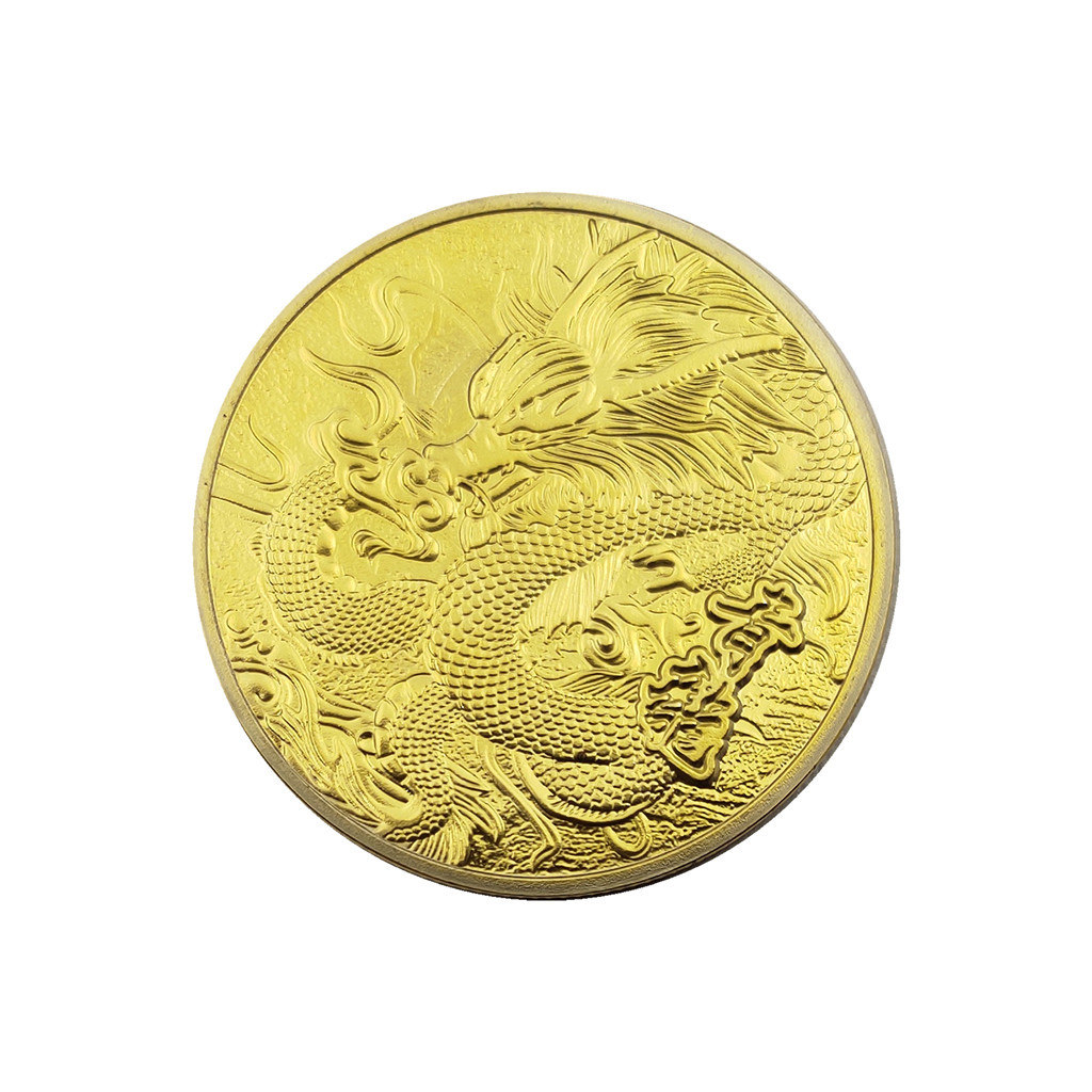 芸術と工芸品Qinglong Gold Silver Copper Three Color Mememorative Coin Ruiju Tenglong Three Color