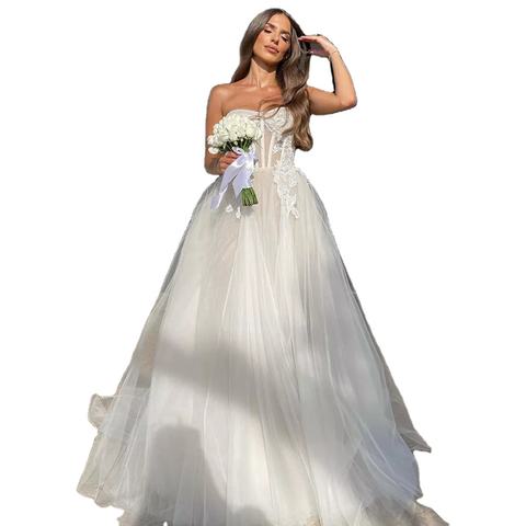 Plus size wedding dress sexy Vestido De Novia custom wedding dress Backless White Ruffle Deep V long tail wedding dress