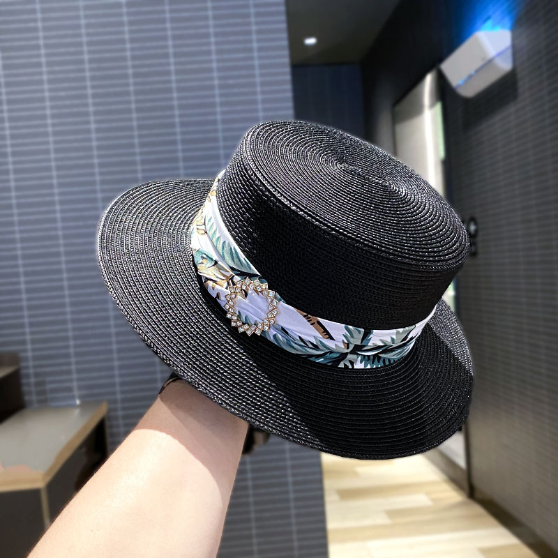 Mode dames stro sun hoeden platte bovenste strohoed hoogwaardige zomerse strand zusjes zonnebrandcrème hoeden