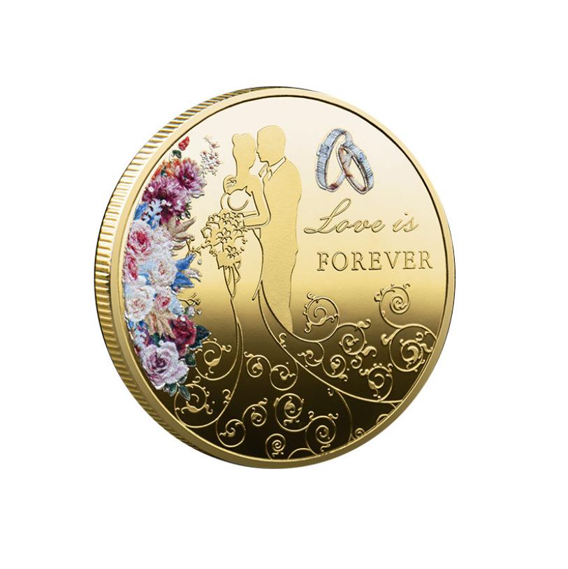 Arts and Crafts Valentine's Day Confession Wedding Commemorative Gold and Silver Coins