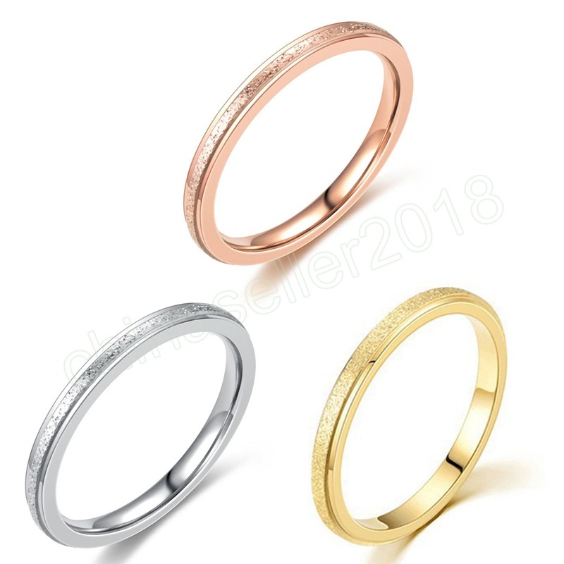 Простой 2 -миллиметровый серебряный цвет нержавеющая сталь кольцо модное свадебное кольцо для женщин и ювелирные подарки для женщин и мужчин