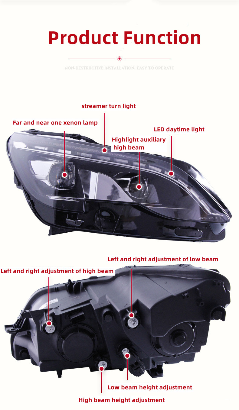 Car Lights For Peugeot 4008 Headlight Assembly 20 17-20 19 LED Streaming Turn Signal Daylight 5008 Xenon Headlight