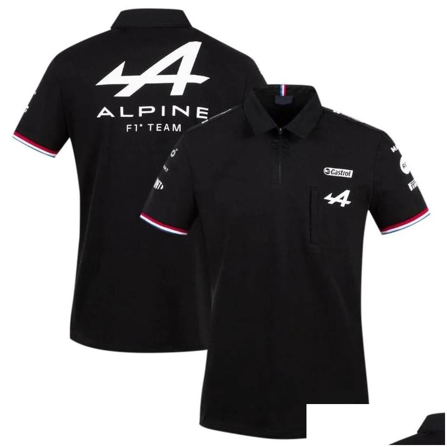 Гоночные наборы мотоциклетная одежда Motorsport Alpine F1 Команда Aracing Thirt White Black Blackline Teamline Рубашка с коротким рукавом.