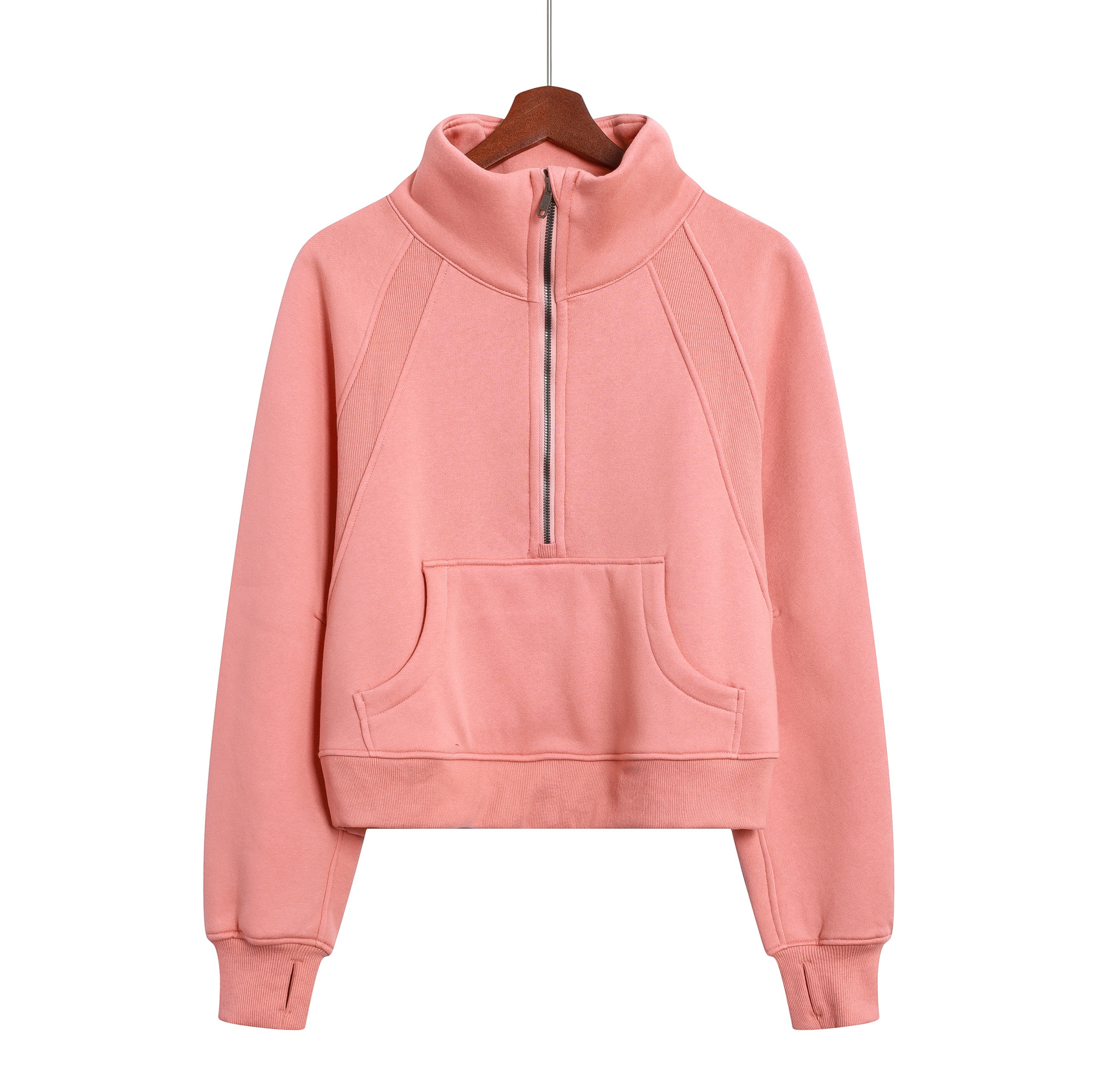 Lu's Lu's Women Stand Stand Hoodie Scuba Zipper Slover Solid Solid Slowser Long Sleeved Dressheirt بالإضافة إلى الصوف