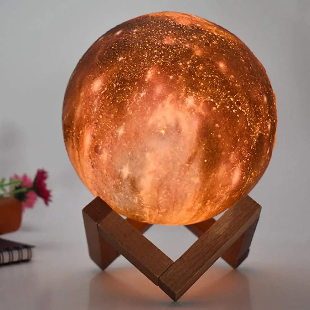 ZK20 3D Printing Moon Lamp Galaxy Moon Light Kids Night Light 16 изменение цвета