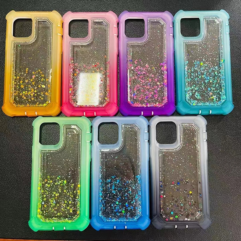 Customized Bling phone case For Samsung Galaxy S23 S23 Ultra S23 TPU PC 2 in 1 Protective Shockproof Cover oppbag