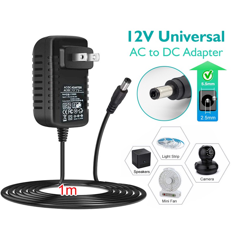 Adaptador de alimentação universal, ac 110-240v dc 5v 6v 8v 9v 10v 12v 15v 0,5a 1a 2a 3a adaptador de carregador de fonte ue eua para tiras de luz led