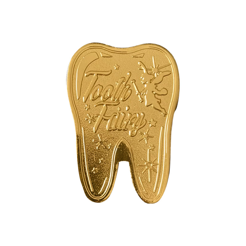 Arti e mestieri Fatina dei denti Moneta d'oro Regalo di scambio dei denti bambini Collezione di monete dei denti Ricompensa Moneta commemorativa in metallo