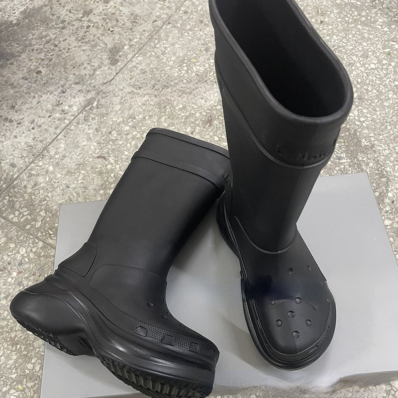 Unisex-Designer-Regenstiefel, Gummi-Kniestiefel, für Paare, modische, wasserdichte Regenschuhe mit dicken Sohlen