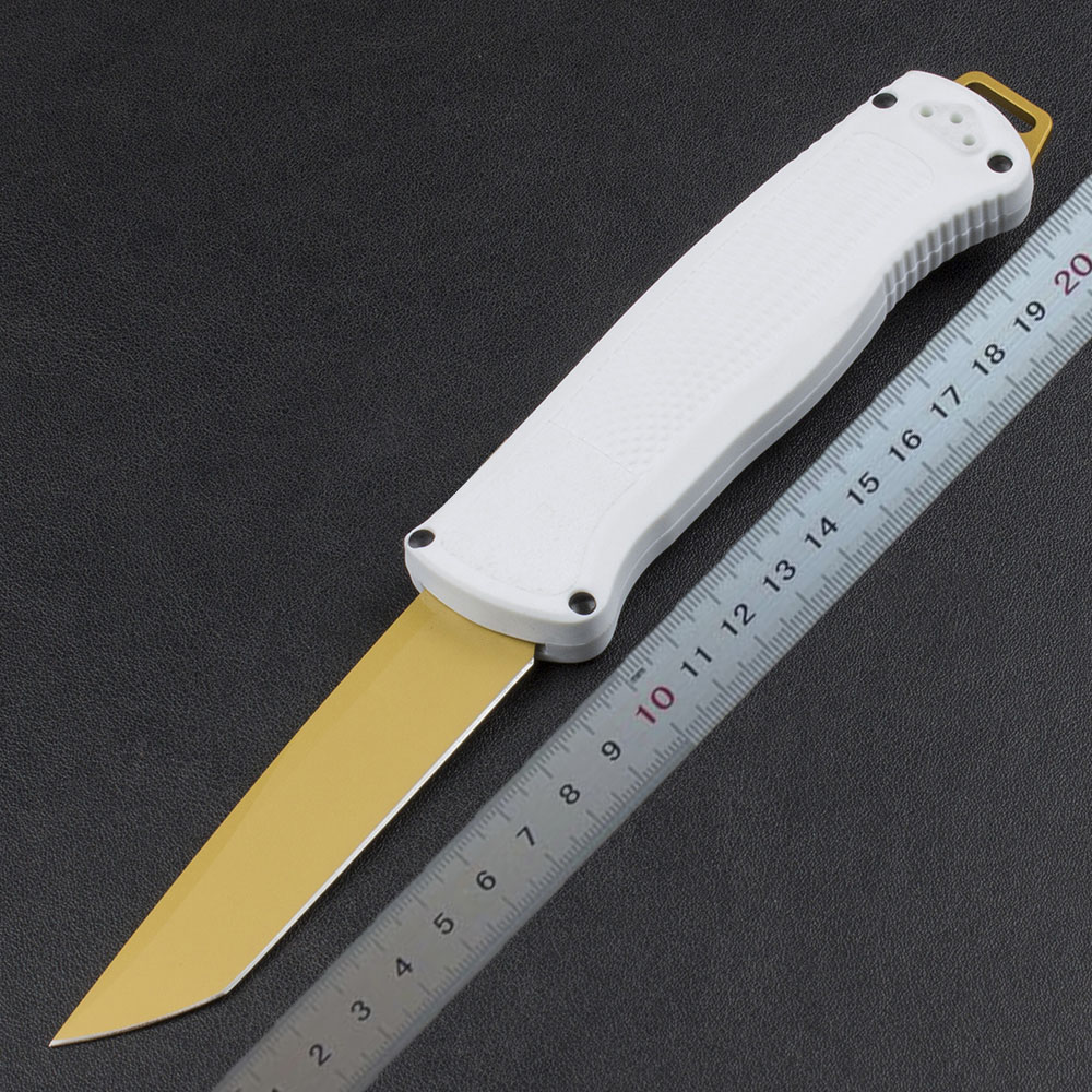 High Quality BM 5370FE AUTO Tactical Knife CPM-CruWear Titanium Coating Blade CF-Elite Handle Outdoor Camping Hiking EDC Pocket Knives with Retail Box