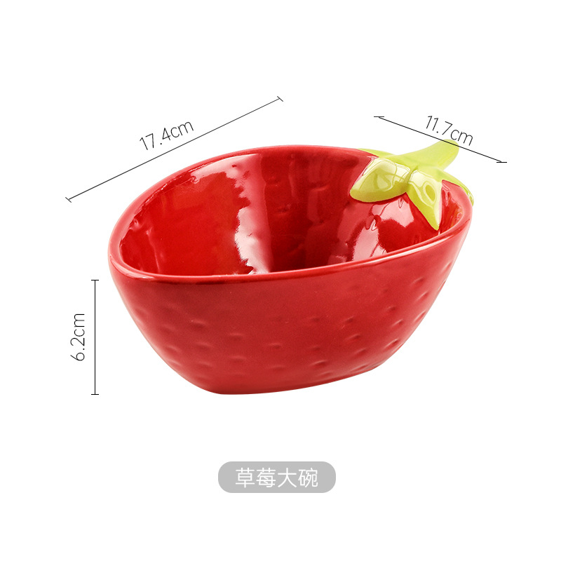 Creative Kids Bowl Strawberry Bowl Ins Ceramic Bowl Dessert Fruit Salad Yogurt Bowl