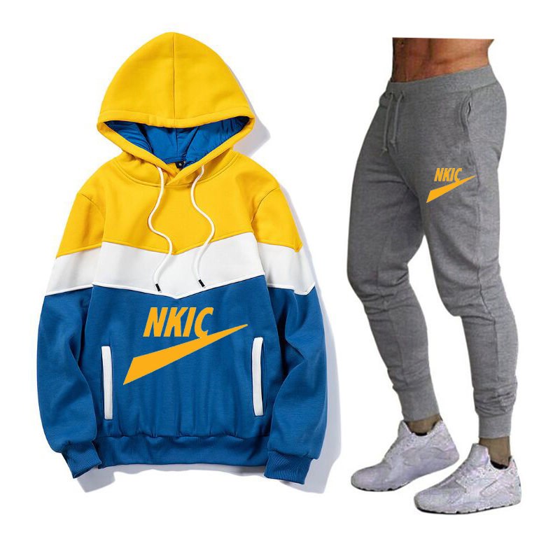 New Men's Autumn Winter Tracksuits Hoodie and Pants Casual Tracksuit Male Sportswear Brand Print Clothing Sweat Suit