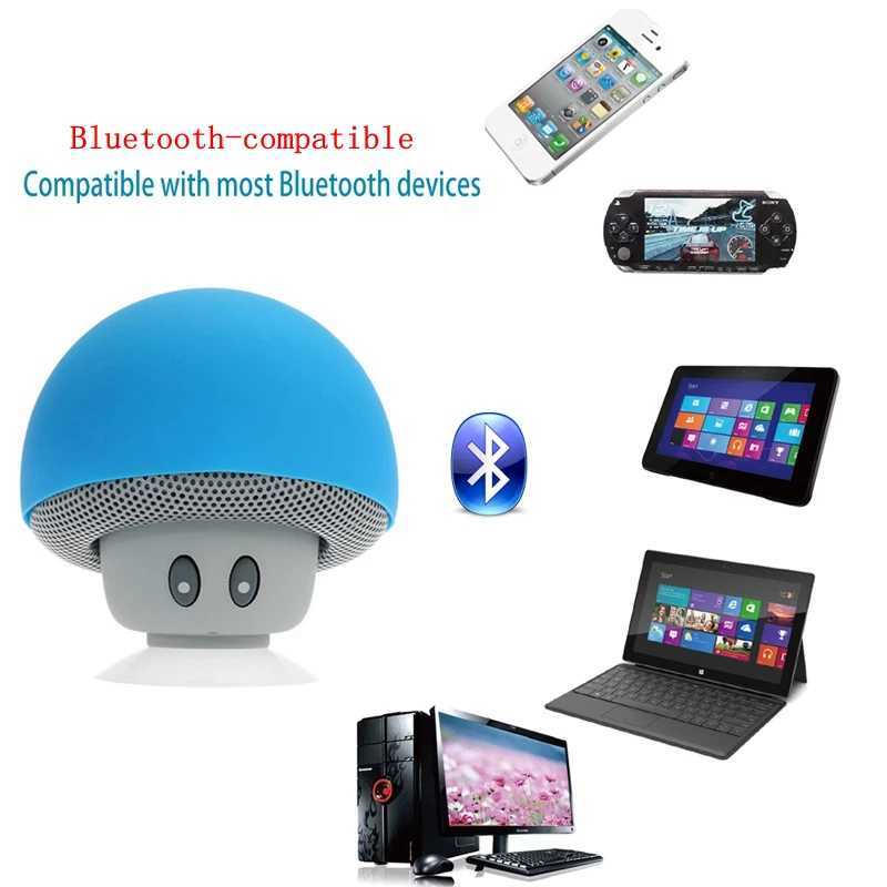 Portabla högtalare Trådlös mini Bluetooth -högtalare Mushroom Söt högtalare Super Bass Stereo Subwoofer telefonmusikspelare med MIC W0407