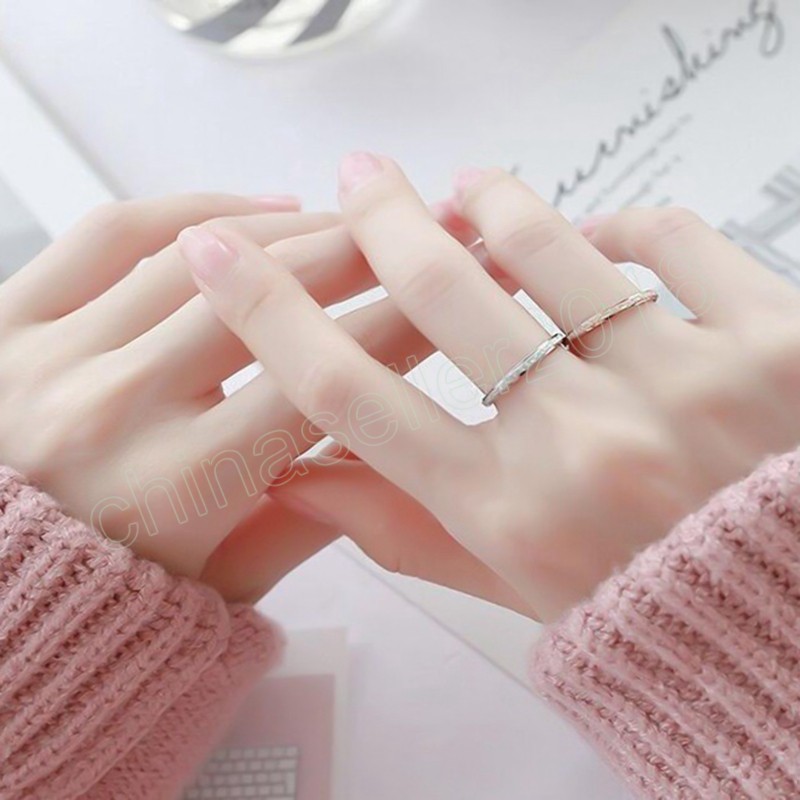 Простой 2 -миллиметровый серебряный цвет нержавеющая сталь кольцо модное свадебное кольцо для женщин и ювелирные подарки для женщин и мужчин
